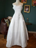 Elegant White Satin Spaghetti Straps Prom Dress Fairy A Line Princess Dress Evening Gown Y7556