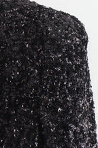 Elegante, rückenfreie Abendkleider mit Rundhalsausschnitt und einfarbigen Pailletten 