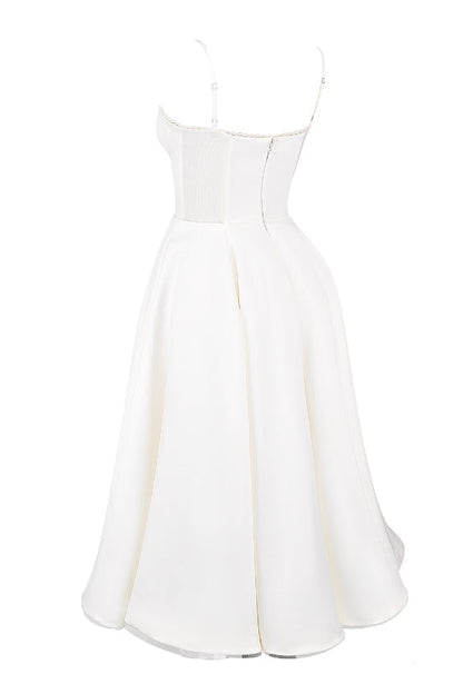 Ärmelloses Tutu-Maxikleid mit Strumpfhaltern und V-Ausschnitt 