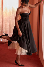 Robe maxi tutu sans manches à col en V avec bretelles