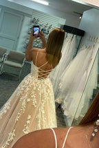 Princess Yellow Spaghetti Straps Prom Dress For Weddings And Evening Parties