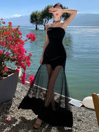 Black Strapless Evening Dress – Elegant Formal & Beach Party Look