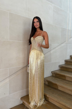 Spaghetti Straps Sleeveless Long Prom Dress Beading Tassel Custom Made