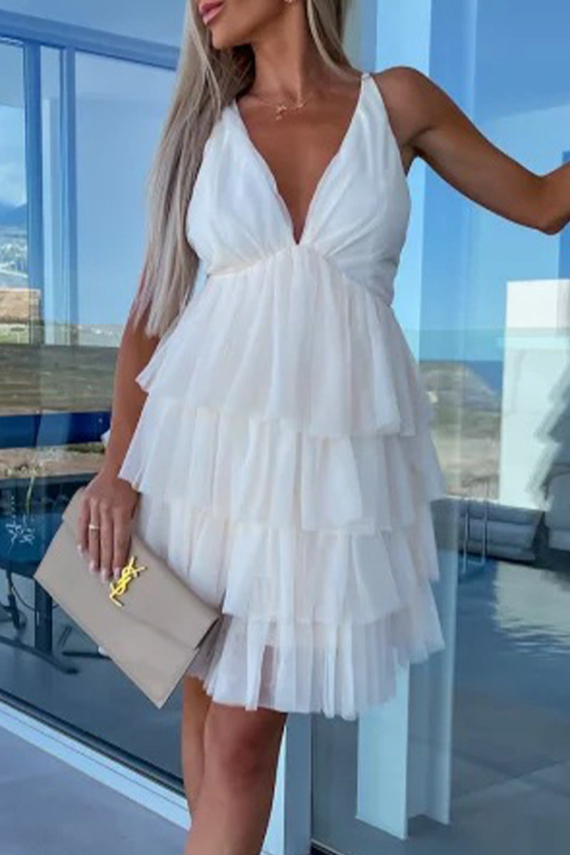 Sexy Süße Prominente Solide Rückenfreies V-Ausschnitt Abendkleid Kleider 