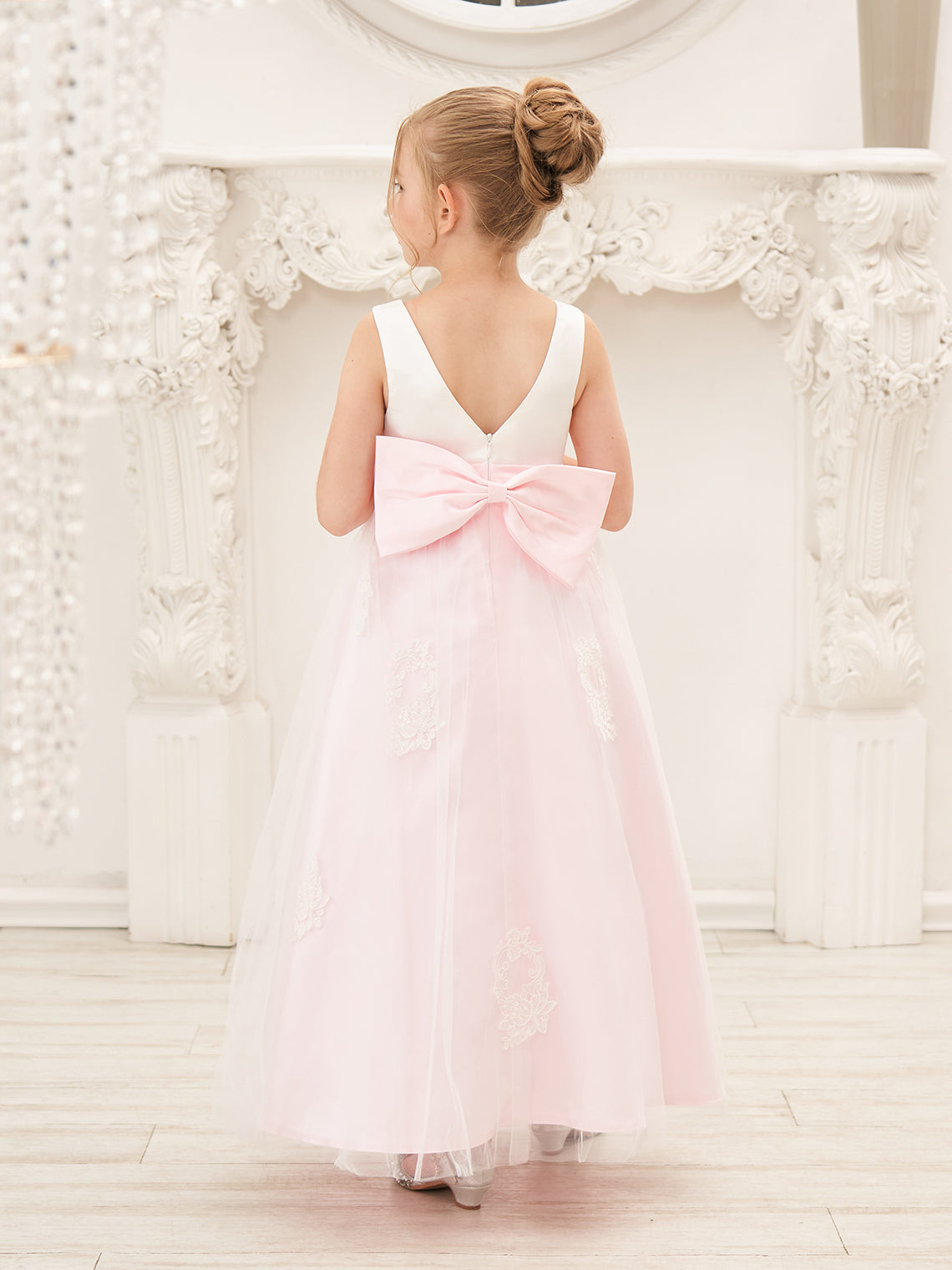 A-line Satin Tulle Ankle-length Pink Dress (2003227111)