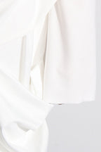 Elegante, solide Metall-Accessoires, Dekoration, Falten, O-Ausschnitt, Abendkleider (3 Farben) 