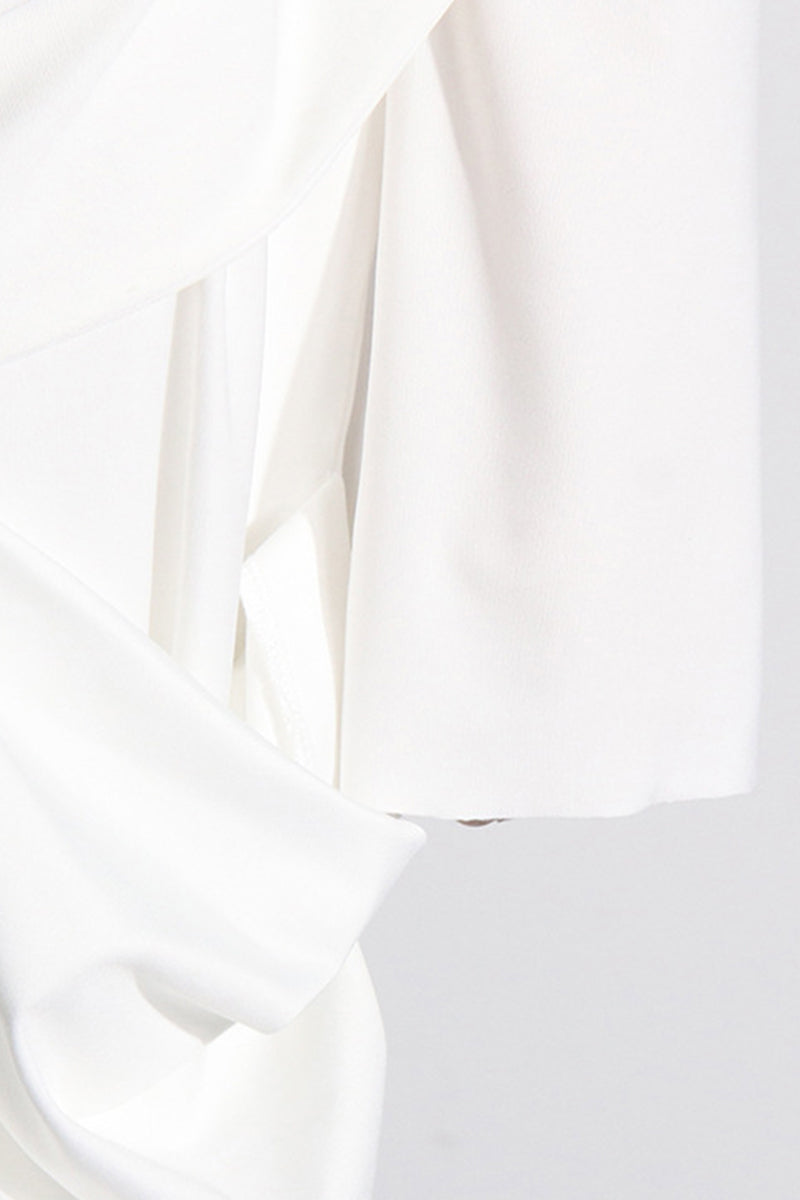 Elegante, solide Metall-Accessoires, Dekoration, Falten, O-Ausschnitt, Abendkleider (3 Farben) 