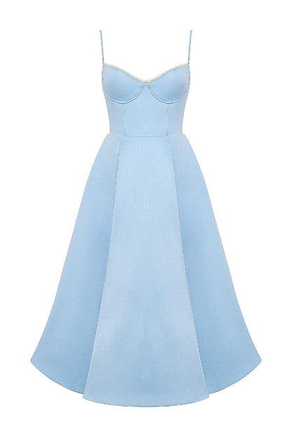 Ärmelloses Tutu-Maxikleid mit Strumpfhaltern und V-Ausschnitt 