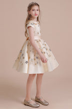 BMbridal A-Line Cap Sleeve Star Sequins Tulle Flower Girl Dress Online