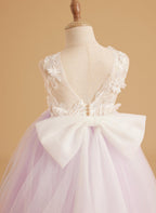 Flower Girl Dress Sleeveless Lace With Tulle And Beading Details