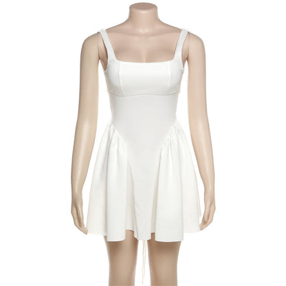 Summer Rain Backless Lace up Bow Evening Dress