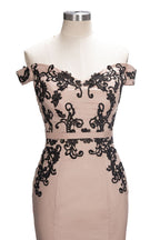 Cap Sleeves Mermaid Long Off-shoulder Applique Prom Dresses