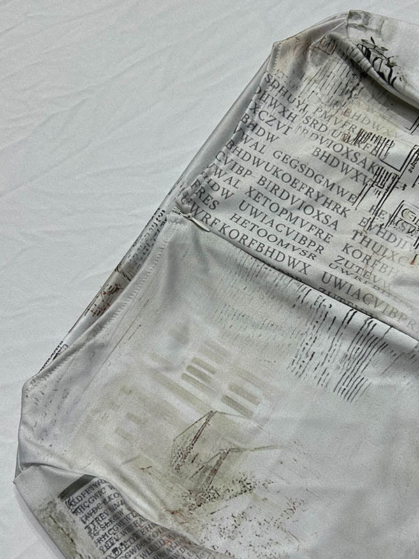 Lange Ärmel, schmal, bedruckt, mit Schlitz am Rücken, geteilter Schnitt, Rundhalsausschnitt, Abendkleider, Maxikleider 