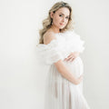 6105#Sheer Maternity Robe For Photo Shoot Tulle Pregnancy photoshoot