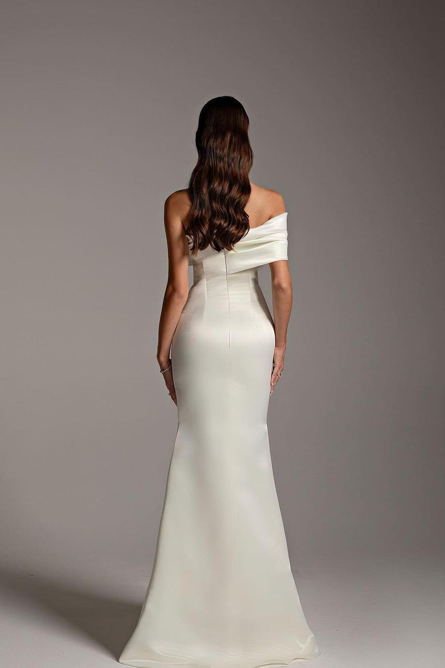 Custom One Shoulder Sleeveless Mermaid Long Prom Dress With Ruffles