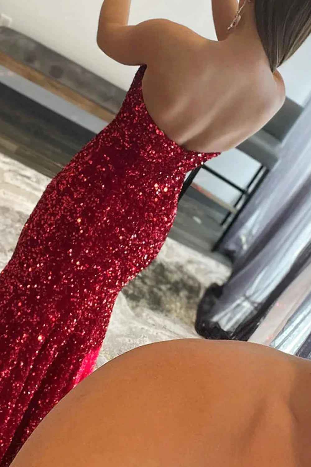 Elegant Royal Blue Sequin Strapless Mermaid Prom Dress For Wedding Party