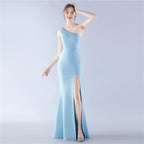 Schlichtes Satin-Abendkleid 