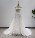 Neueste Hochzeitskleid Meerjungfrau 2 in 1 Herzausschnitt Mit Maßgefertigten Brautkleidern Vestidos De Novias