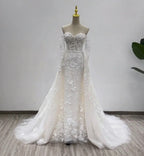 Neueste Hochzeitskleid Meerjungfrau 2 in 1 Herzausschnitt Mit Maßgefertigten Brautkleidern Vestidos De Novias