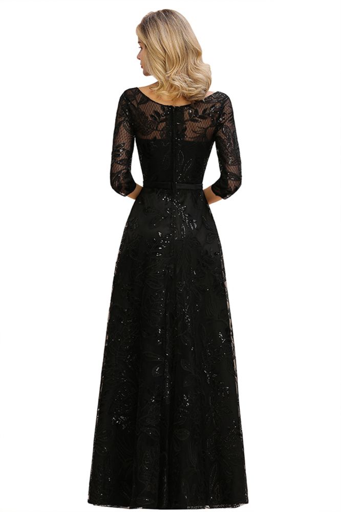 Charmantes schwarzes Halbarm Tüll Pailletten Abendkleid 20er Jahre Aline Ballkleid