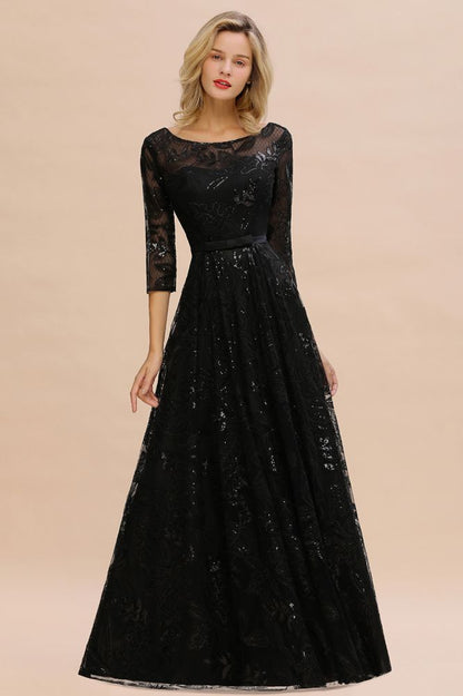 Charmantes schwarzes Halbarm Tüll Pailletten Abendkleid 20er Jahre Aline Ballkleid