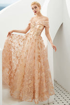 Incantevole abito principessa a linea A con spalle scoperte, gonna a ruota in tulle, abito da sera per festa, abito per quindicenne