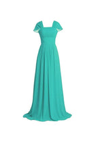 Chiffon Butterfly Sleeves Bridesmaid Dresses Formal Evening Dress BD025