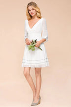 Robe simple quotidienne décontractée en chiffon, longueur genou, robe de plage pour demoiselle d'honneur