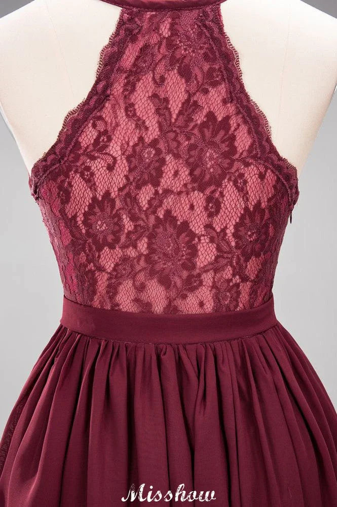 Robes de demoiselle d'honneur en dentelle chiffonnée, coupe évasée | Robes longues sans manches à col en V pour demoiselle d'honneur