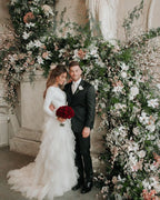 Robe de mariée élégante sans manches fendue