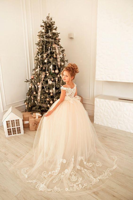 Ball Gown Flower Girl Dress With Jewel Neckline And Appliques