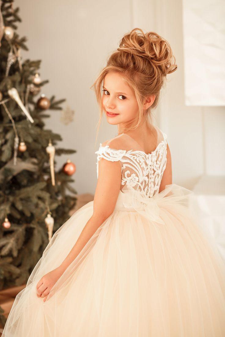 Ball Gown Flower Girl Dress With Jewel Neckline And Appliques