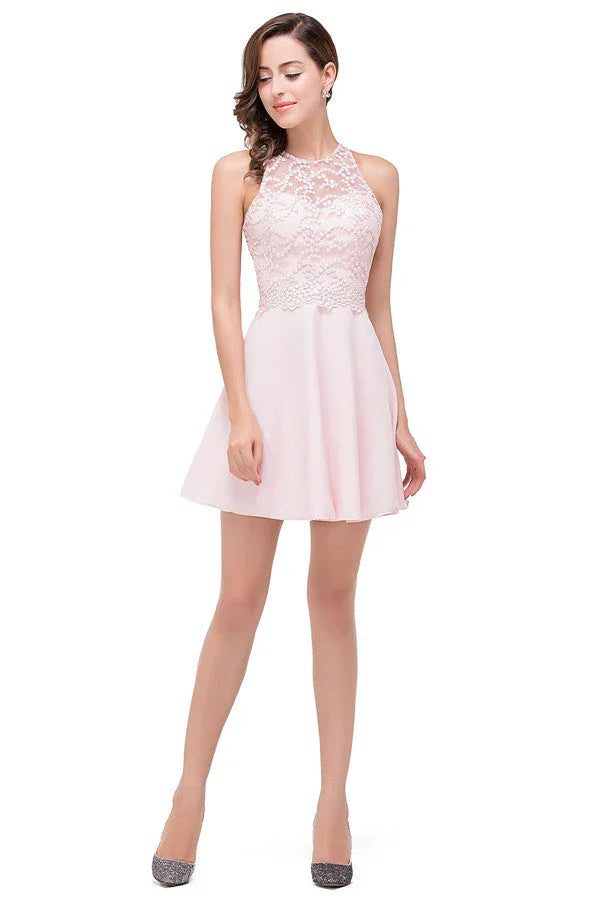 Vestitini Mini a Linea A con Applicazioni per Damigelle