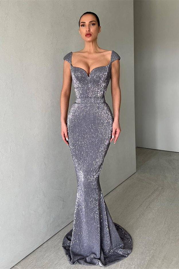 Mermaid Off The Shoulder Sweetheart Long Prom Dress with Sequins