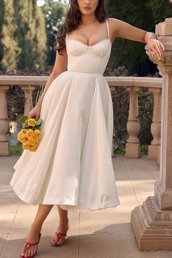 Robe maxi tutu sans manches à col en V avec bretelles