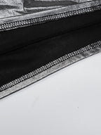 Skinny Asymmetric Shiny Solid Color Split-Joint One-Shoulder Evening Dresses Mini Dresses