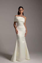 Custom One Shoulder Sleeveless Mermaid Long Prom Dress With Ruffles