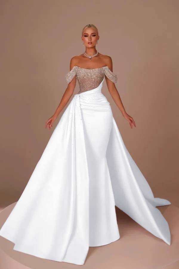 Custom Mermaid Prom Dress Off Shoulder With Sequin Accents