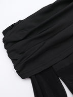 Lange Ärmel, schmal, plissiert, durchsichtig, einfarbig, mit Schlitz, schulterfrei, Abendkleider, Maxikleider 