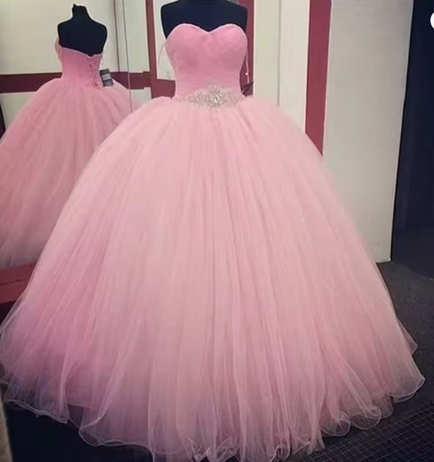 Vestido de baile elegante de tule com decote coração, vestido de princesa Y1089
