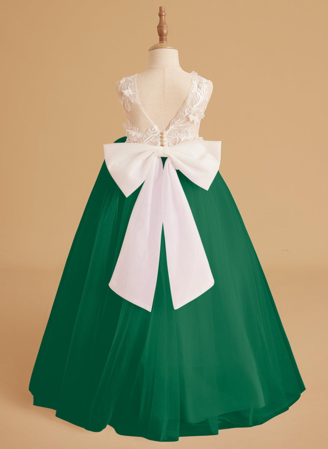 Flower Girl Dress Sleeveless Lace With Tulle And Beading Details