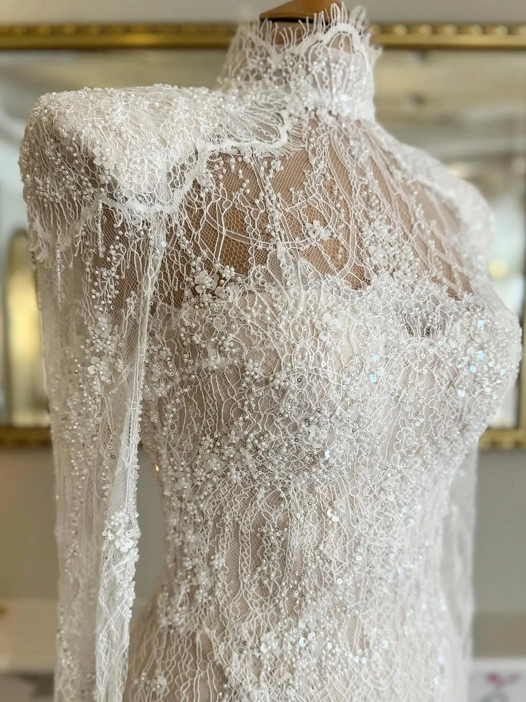 Custom Made Beading Lace Appliques Wide Strap Open Back Mermaid Wedding Dress