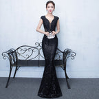 Banquet Evening Dress: Elegant Slim-Fit Fish Tail for Women, Perfect for Autumn/Winter Annual Meetings