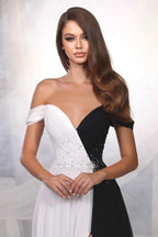 Vestidos de baile de cetim com corte em A, sem mangas, decote ombro a ombro e racha frontal