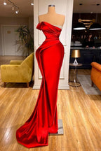 Robes de soirée sirène longues sans manches rouges pailletées de créateur