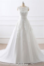 Detachable Skirt Sheath Scoop Lace Wedding Dresses