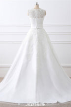Detachable Skirt Sheath Scoop Lace Wedding Dresses