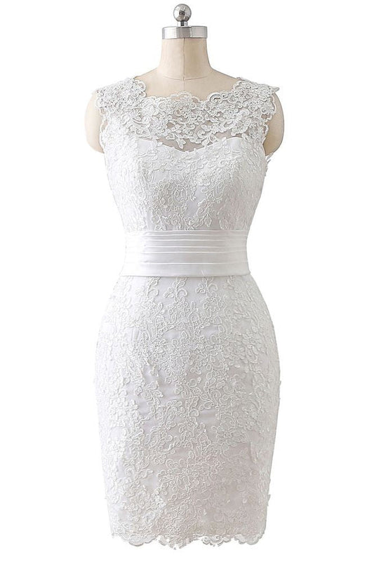 Robes de mariée en dentelle à jupe amovible et fourreau