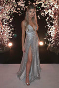 Abito da sera formale in tulle con paillettes scintillanti a linea ad A Y1530