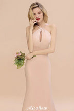 فستان وصيفة عروس ضيق بحمالة على شكل حورية البحر بطول الأرض للحفلات